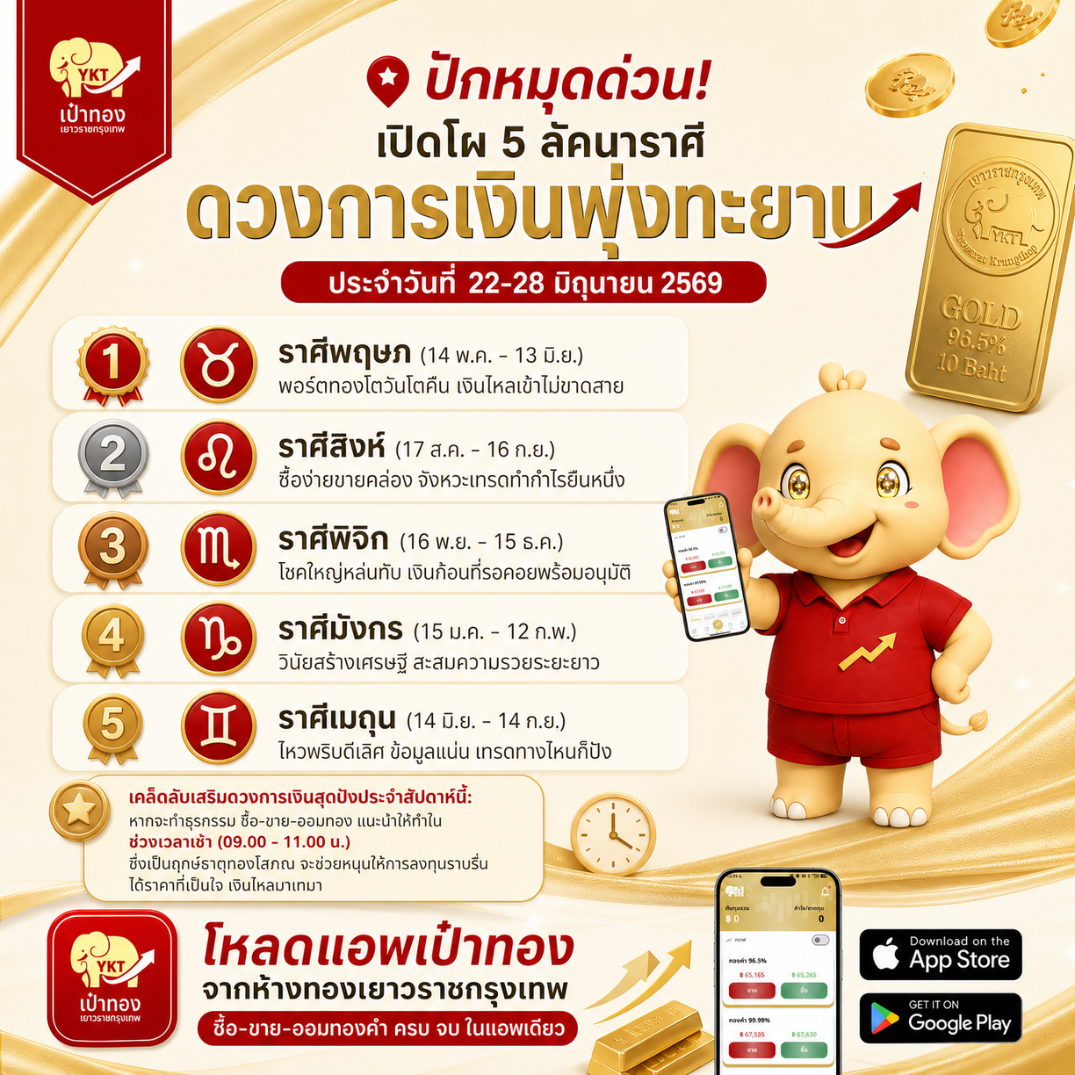 เปิดโผ 5 ลัคนาราศี ดวงการเงินพุ่งทะยาน
