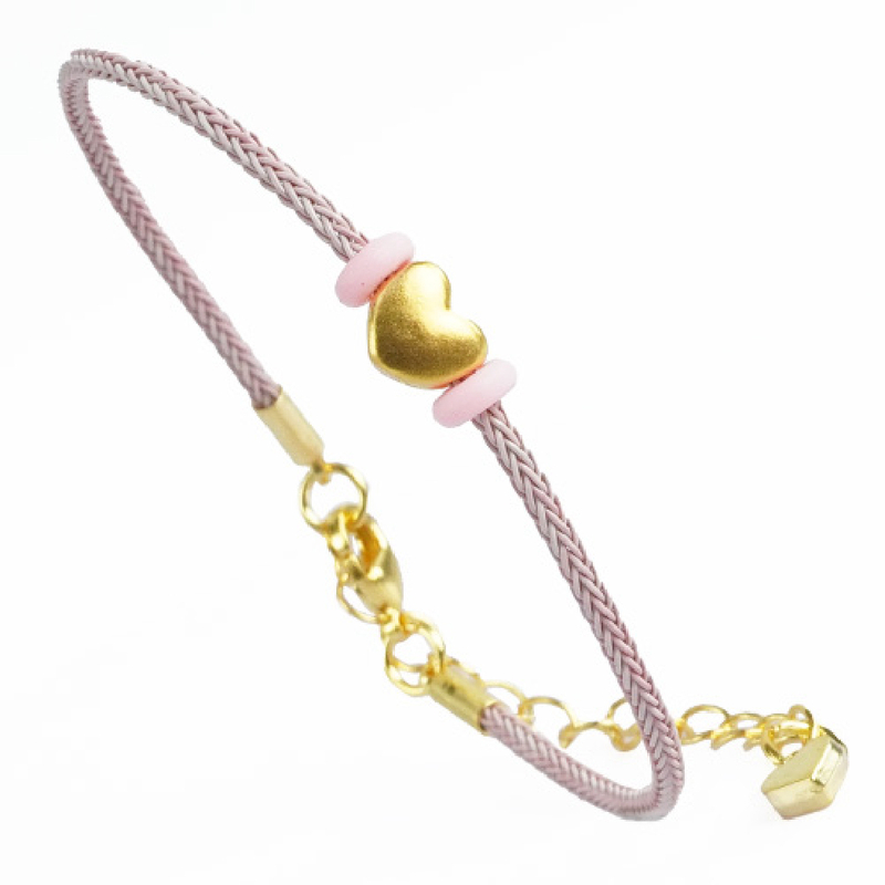 ข้อมือหัวใจ (สีชมพู)